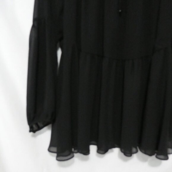 LOVE & LEGEND | size 16 | Elegant Black Sheer Long Sleeve Blouse | Button Front - Picture 8 of 15